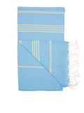 Golden Turquoise Blue Classic Hamam Towel